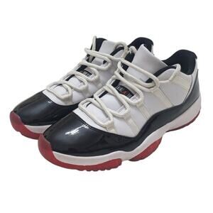 Men's Low-Top Athletic Sneakers in White, Black & Red